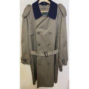 Ralph Lauren Double Breast Long TRENCH COAT JACKET Belted Removable Liner - 44S